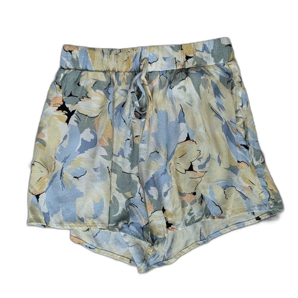 Pretty Garbage Floral High Waisted Drawstring Shorts Women's Small Pastel